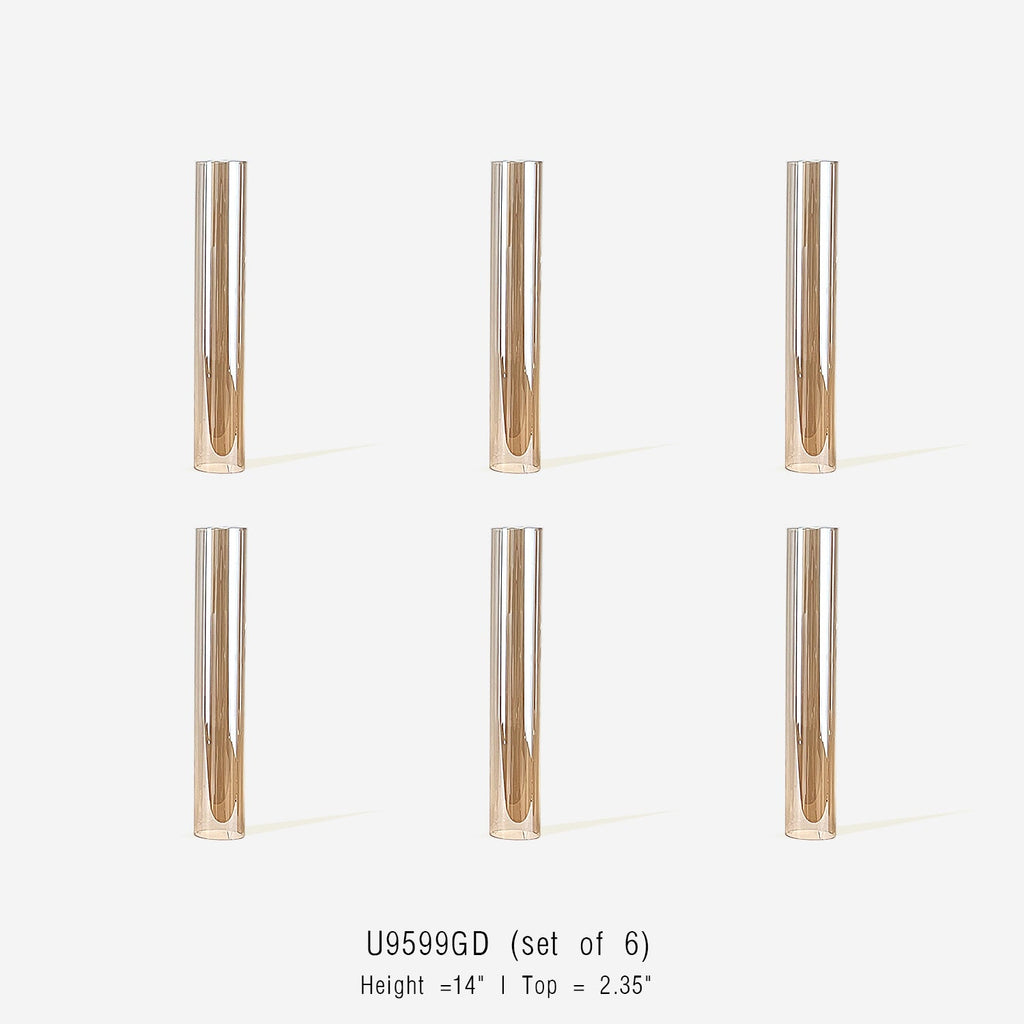 Bougeoirs ouragan en verre en forme de cheminée (lot de 6)