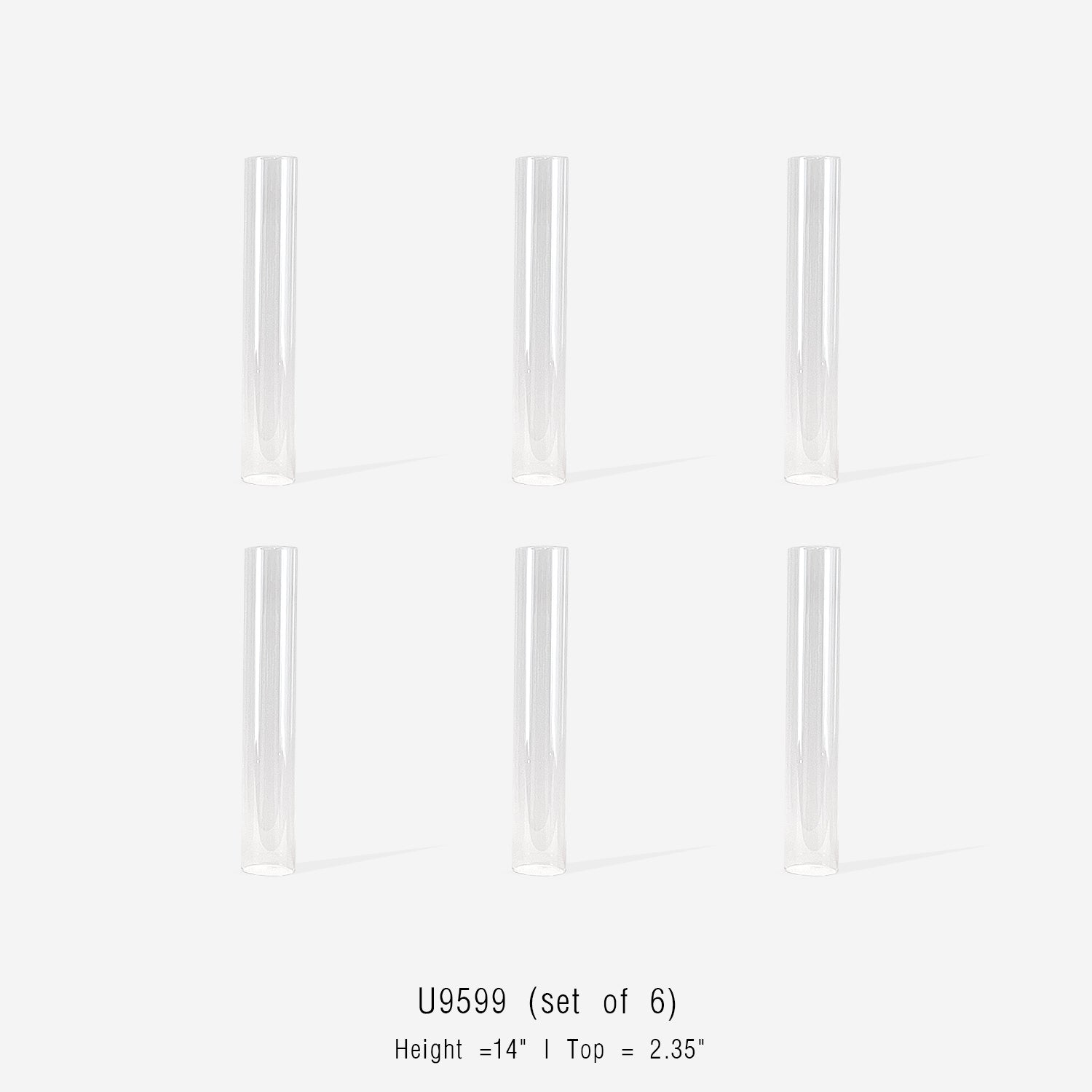 Bougeoirs ouragan en verre en forme de cheminée (lot de 6)