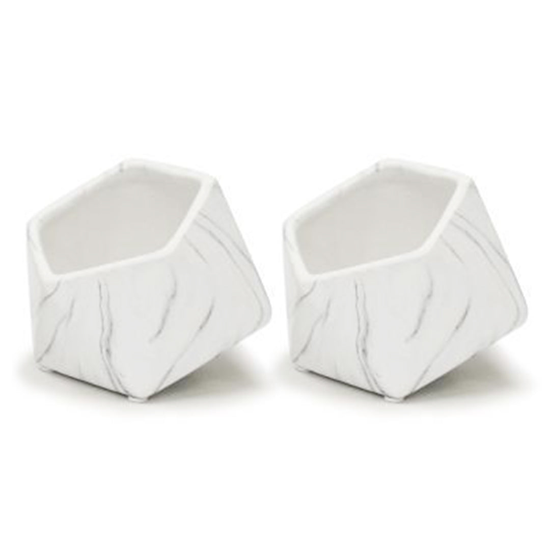 Pot de fleurs d'intérieur en céramique effet marbre