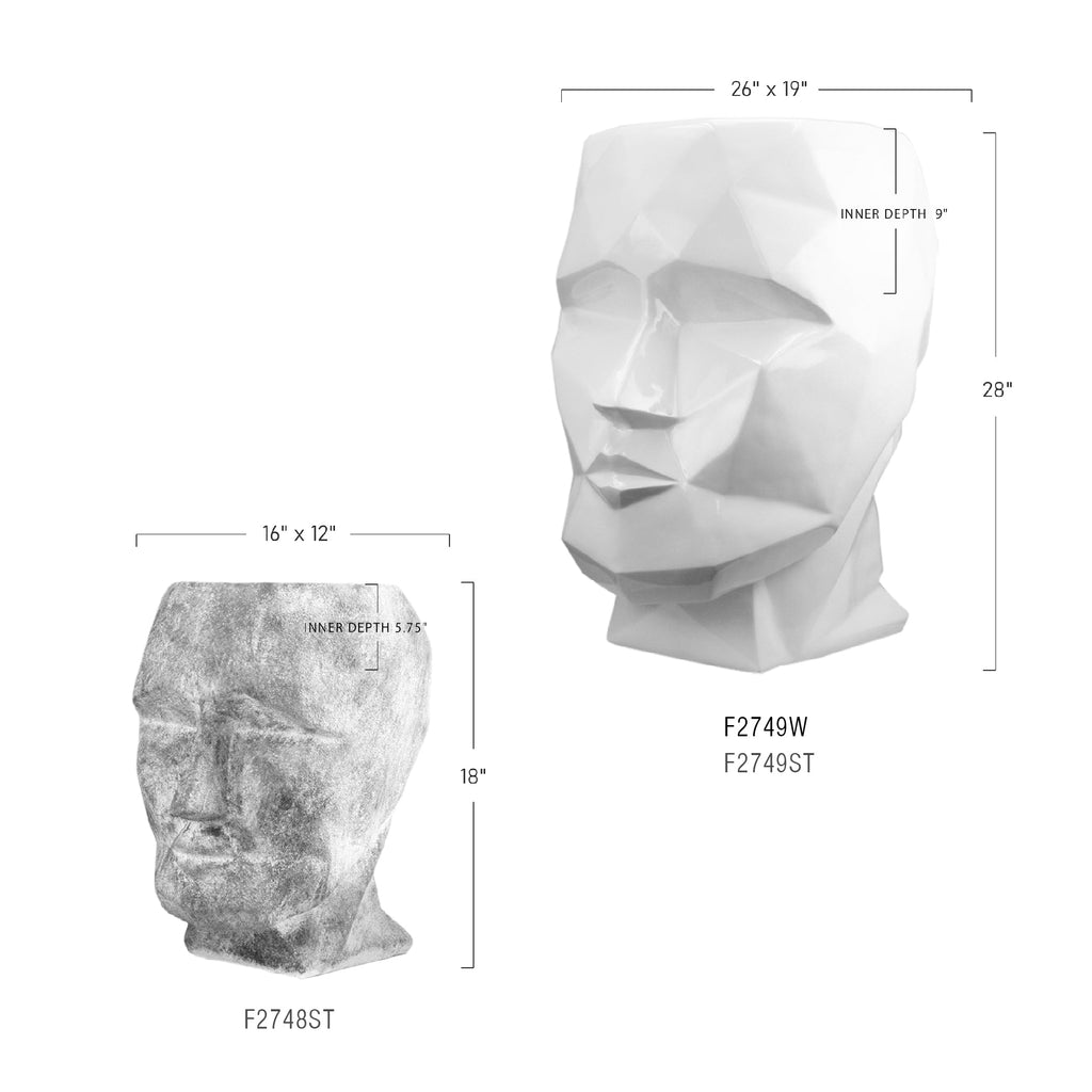 Sculpture de visage cubiste / Jardinière