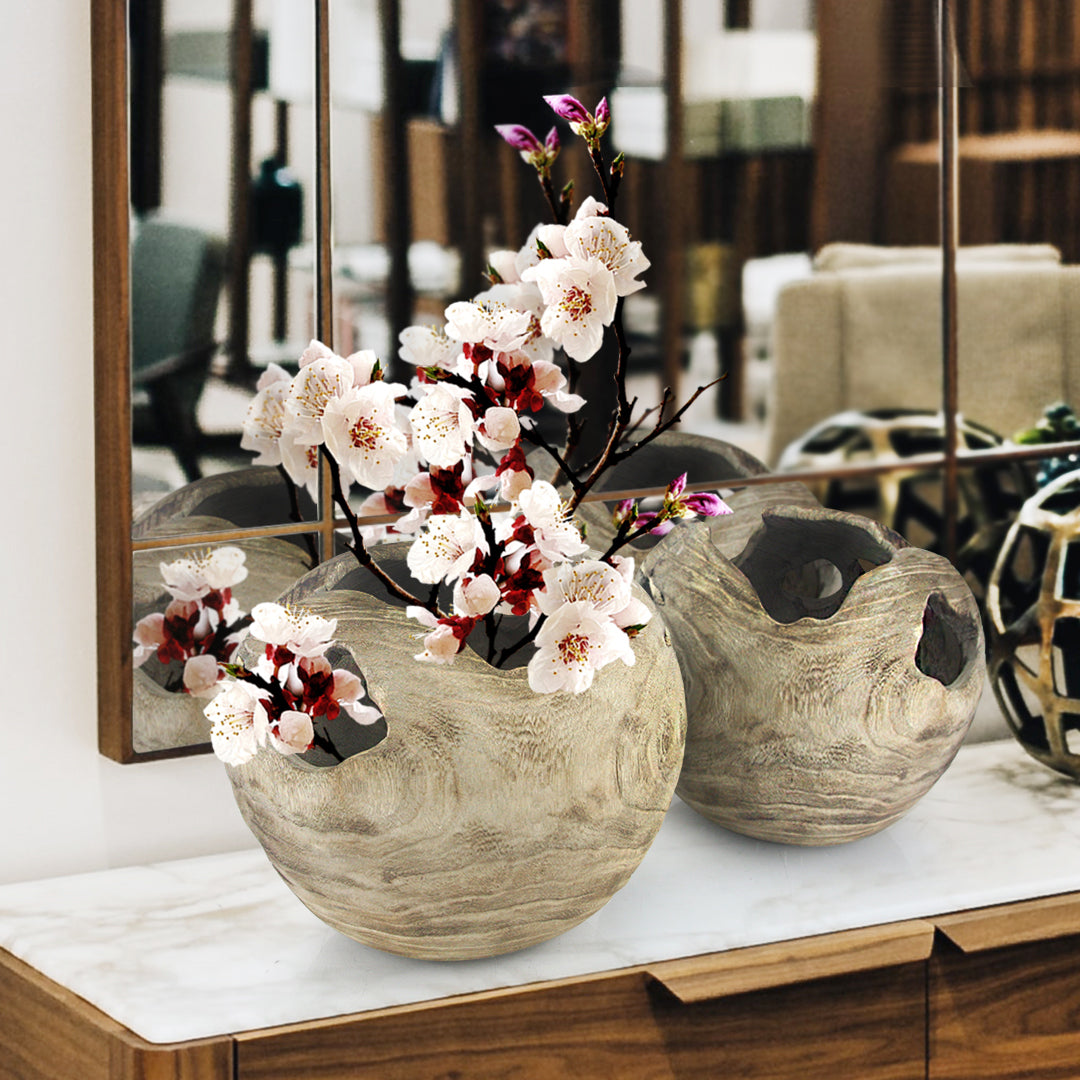Vase sphérique en bois